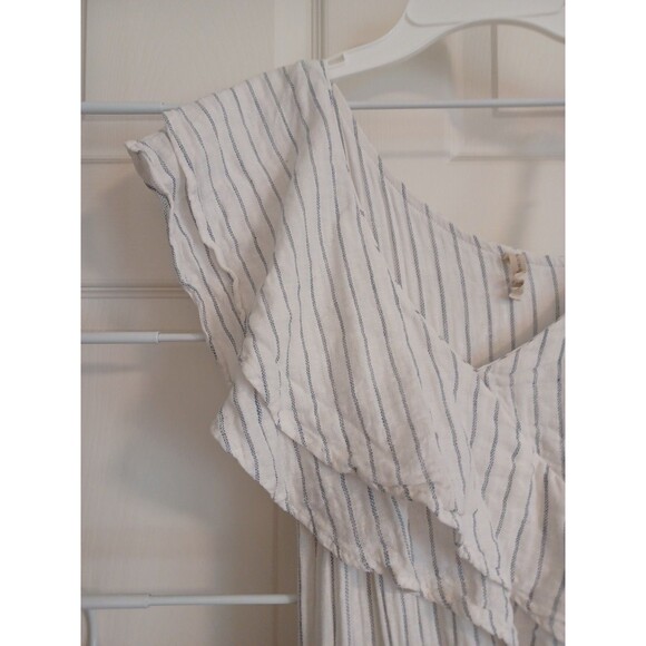 Taylor Swift Inspired Engagement  Dress Womens Small Blue Striped Tiered Boho - Picture 6 of 10